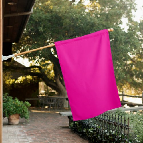 Neon Pink Solid Color House Flag