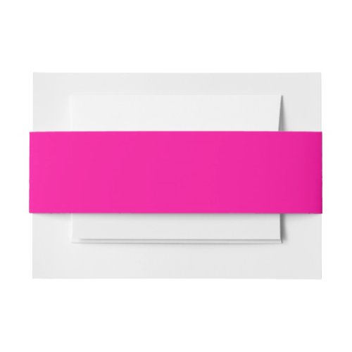 Neon Pink Solid Color Invitation Belly Band