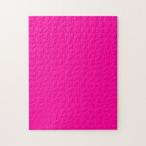 Neon Pink Solid Color Jigsaw Puzzle