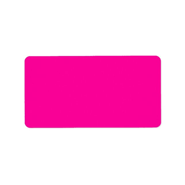 Neon Pink Solid Color Label (Front)