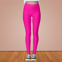 Neon Pink Solid Color  Leggings