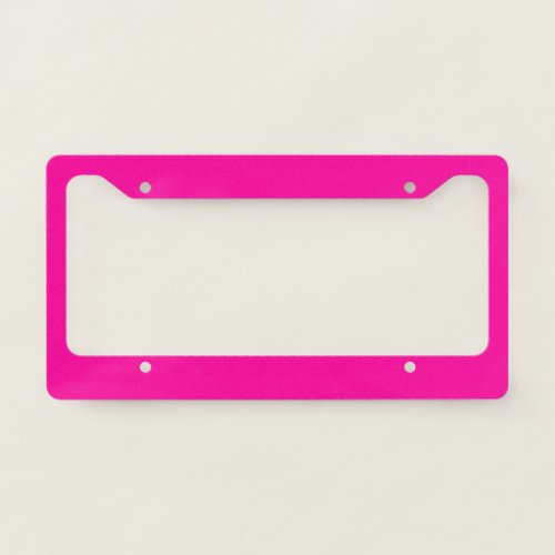 Neon Pink Solid Color License Plate Frame