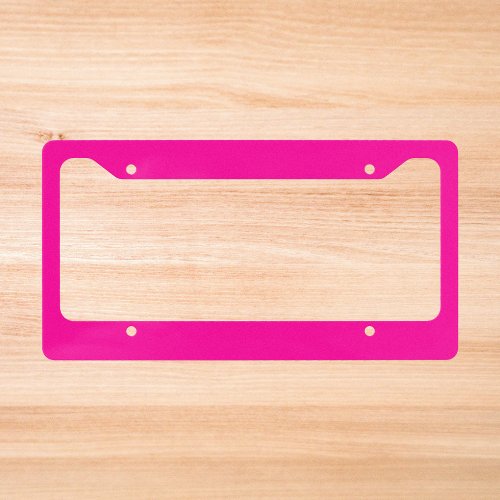 Neon Pink Solid Color License Plate Frame