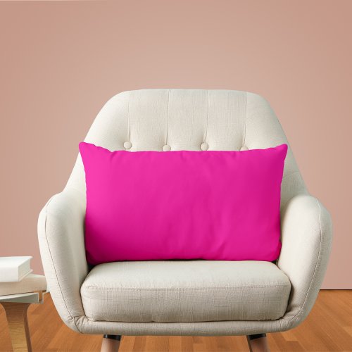 Neon Pink Solid Color Lumbar Pillow