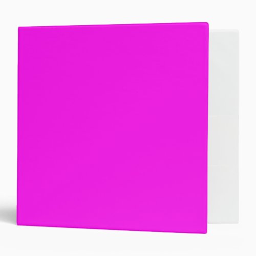 Neon Pink Solid Color Minimalist 3 Ring Binder