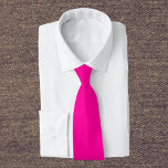Neon Pink Solid Color Neck Tie<br><div class="desc">A vibrant and electrifying pink that is full of energy and excitement.Reminiscent of neon signs illuminating a bustling city nightlife or the vivid hues of tropical flowers,  this color is bold,  playful,  and unapologetically lively.Perfect for making a striking statement.</div>