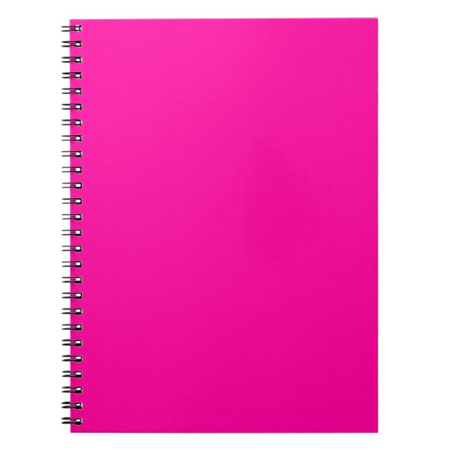 Neon Pink Solid Color Notebook (Front)