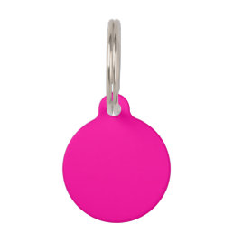 Neon Pink Solid Color Pet ID Tag