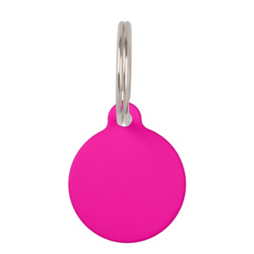 Neon Pink Solid Color Pet ID Tag