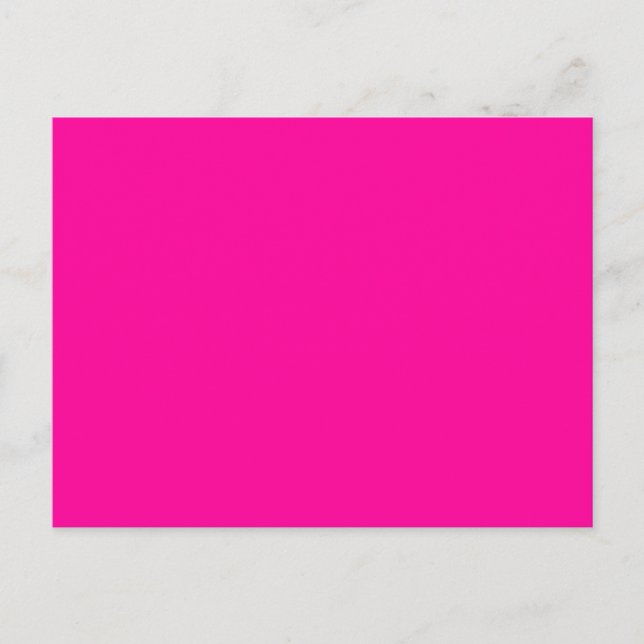 Neon Pink Solid Color Postcard (Front)