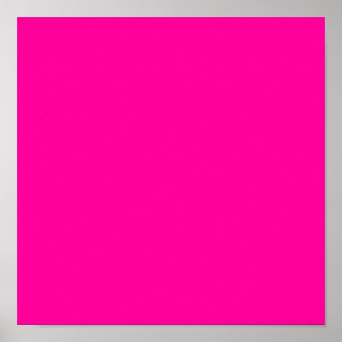 Neon Pink Solid Color Poster