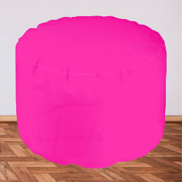 Neon Pink Solid Color Pouf