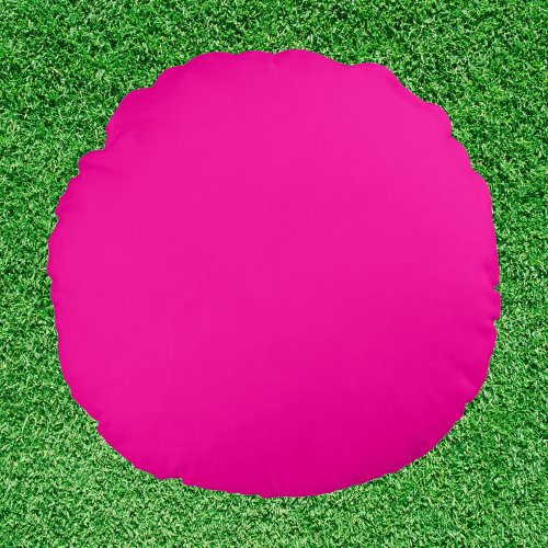 Neon Pink Solid Color Round Pillow