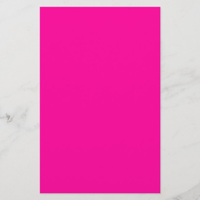 Neon Pink Solid Color Stationery (Front)