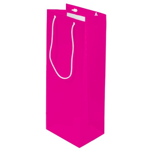 Neon Pink Solid Color Wine Gift Bag