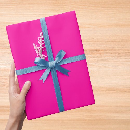 Neon Pink Solid Color Wrapping Paper