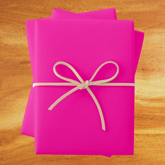 Neon Pink Solid Color Wrapping Paper Sheets (Creator Uploaded)
