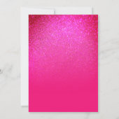 Neon Pink Sparkly Glitter Ombre Photo Sweet 16 Invitation (Back)