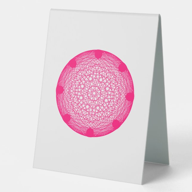 Neon Pink Spiro Table Tent Sign – Customizable (Front)