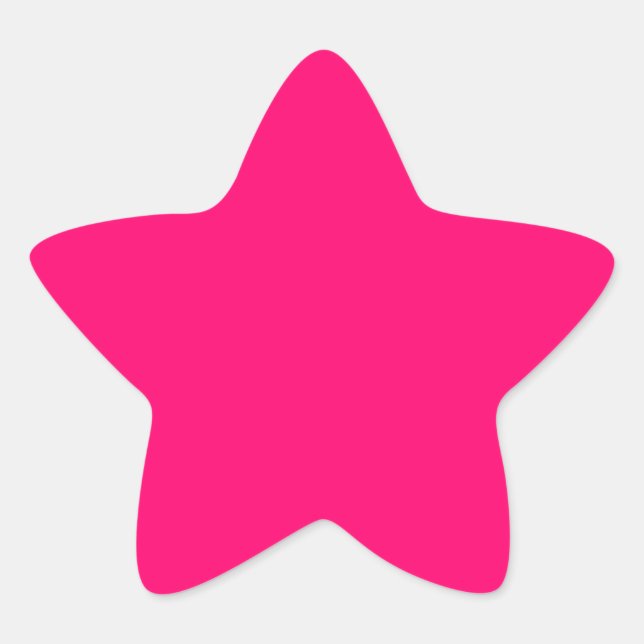 Neon Pink Star Sticker – Customizable (Front)