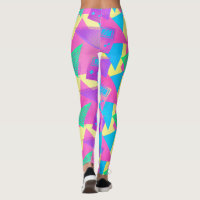 Neon Pink Trendy 80er Leggings