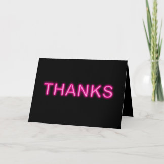 Neon Pink Thank You Note Card