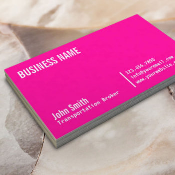 Neon Pink Transportation Broker Business Card by cardfactory at Zazzle