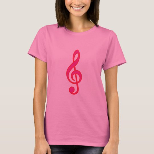 Neon Pink Treble Clef T-Shirt