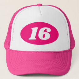 Neon pink trucker hat sweet 16th Birthday party