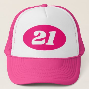 Neon Pink Trucker Hat Women's 21st Birthday Party by logotees at Zazzle