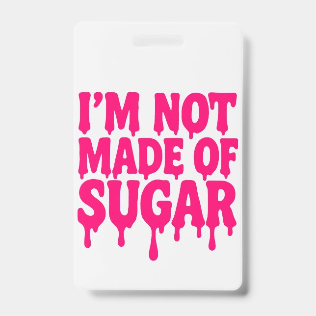 Neon Pink Vertical Badge ID Tag – Customizable (Front)