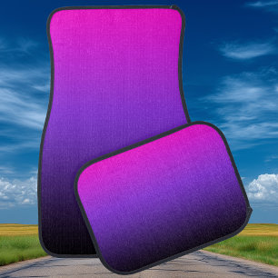 Neon Pink Violet and Black Ombre Car Floor Mat