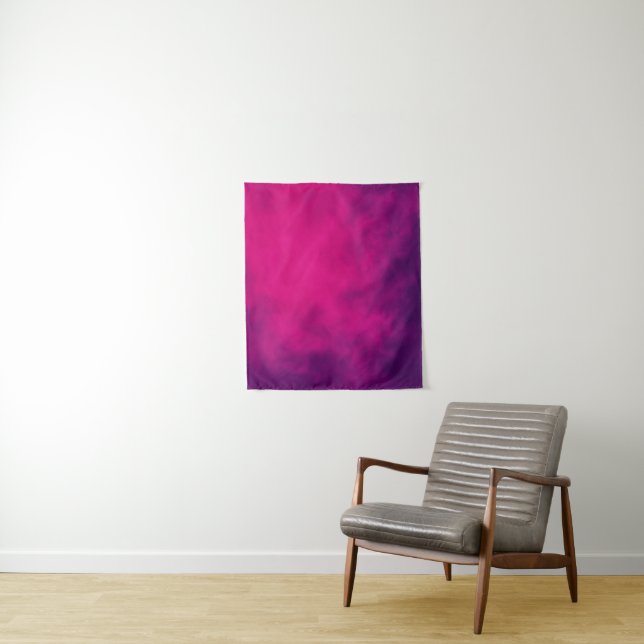 Neon Pink & Violet Smoke Tapestry – Customizable (In Situ)