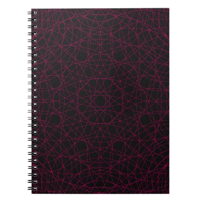 Neon Pink Web Pattern Notebook – Customizable (Front)