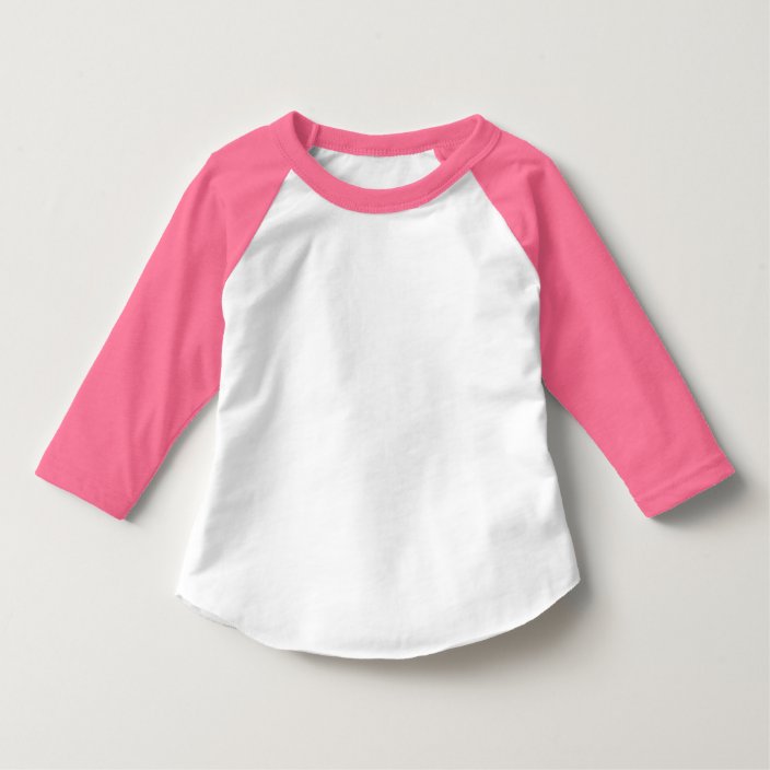 pink and white raglan shirt