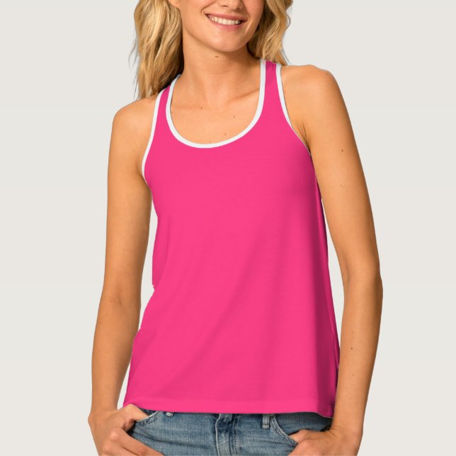 Neon Pink Women's Racerback Tank Top (Front)