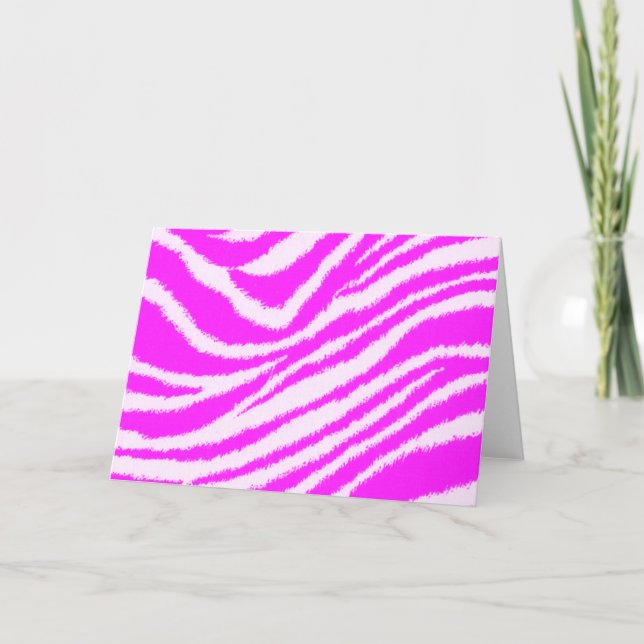 Neon Pink Zebra Card (Front)