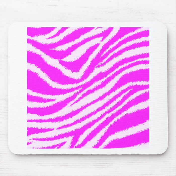 Neon Pink Zebra Mouse Pad