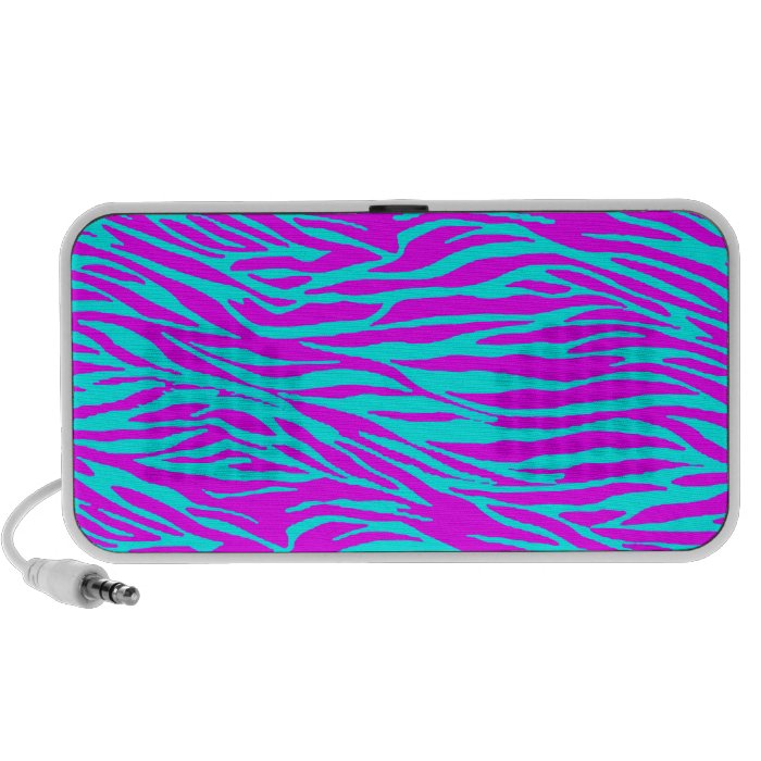 Neon Pink Zebra Print Speaker System