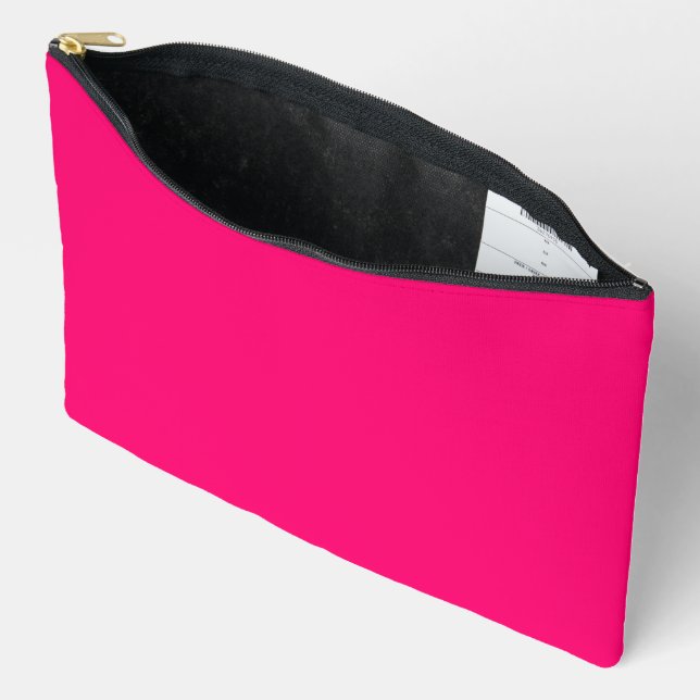 Neon Pink Zip Pouch – Customizable & Stylish (Open)