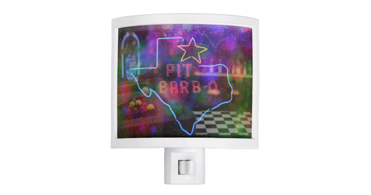 Neon Pit Barbecue Sign Night Light Zazzle Com