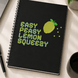 Neon Pixel Art Lemon Deluxe Notebook