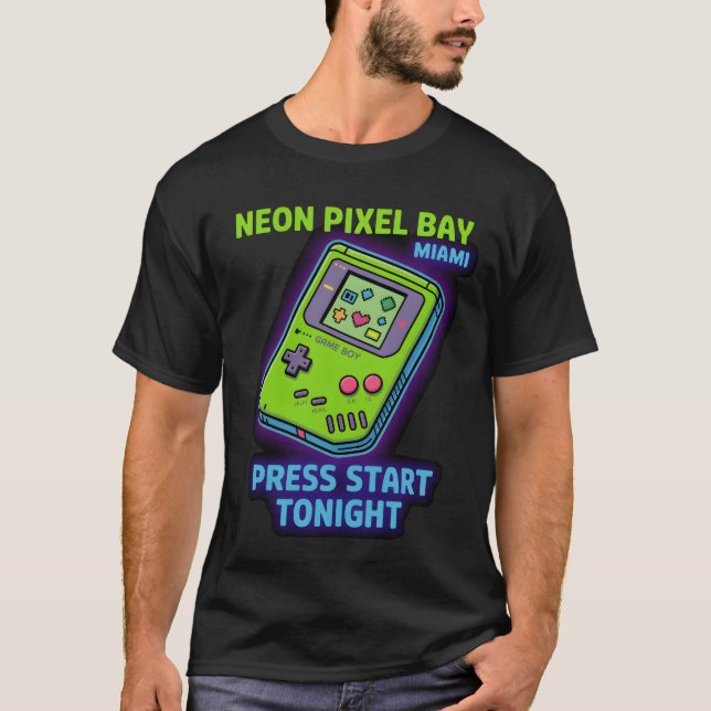 Neon Pixel Bay T-Shirt (Front)