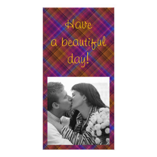 Neon Plaid Photo Card