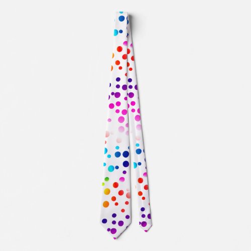 Neon Polka Dots on White  Neck Tie