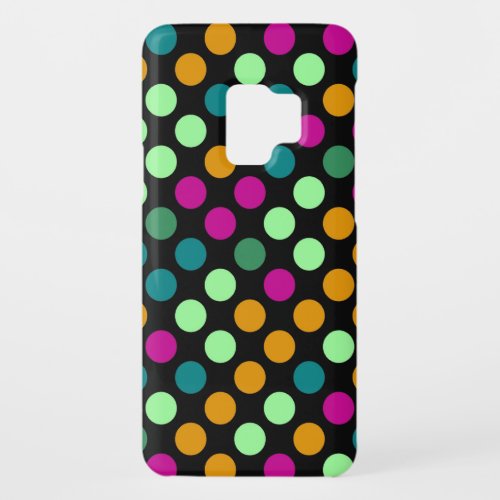 Neon Polka Dots  Pink Green Yellow Aqua Case_Mate Samsung Galaxy S9 Case