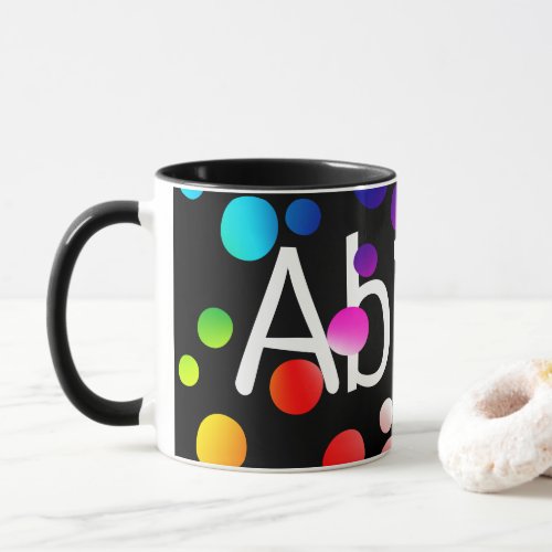 Neon Polka Dots with Name Mug