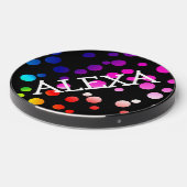 Neon Polka Dots with Name Wireless Charger (Front 2)