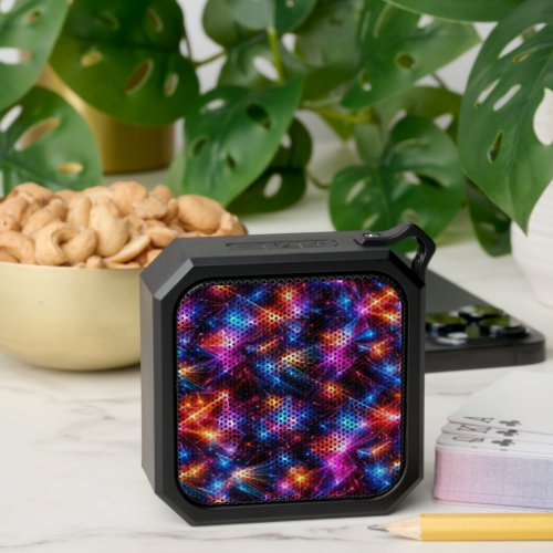 Neon Polygon Abstract with Explosions Bluetooth Speaker