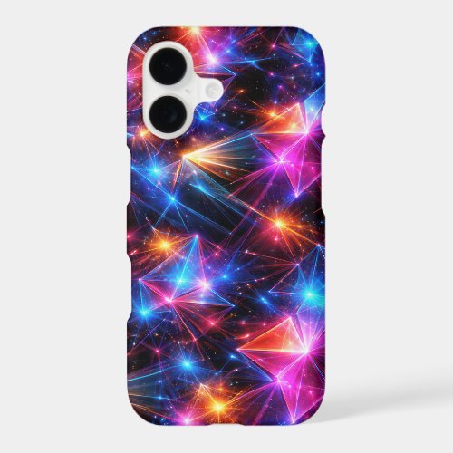 Neon Polygon Abstract with Explosions iPhone 17 Case